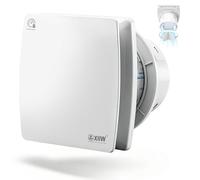 XIIW Extracteur d'Air 100mm, Ventilateur salle de bain | avec Minuterie Réglable et Capteur d'humidité, Clapet Anti-Retour | 95 m³/h, 12 W, 34 dB Silencieux, IPX4 pour Cave, WC et Cuisine, Blanc