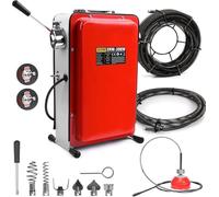 XIIW Kit Déboucheur de Canalisations 450 tr/min - Furet Électrique 390W 3 Spirales (12m/10m/2,5m) - Rotation Avant/Arrière - Pour Déboucher et Nettoyer les Tuyaux Ø20-100mm