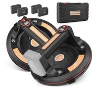 XIIW Lot de 2 paires de ventouses électriques avec 4 batteries, charge maximale : 300 kg, 200 mm, pour carrelage sous vide, avec boîte, pour stratifié, carrelage, verre, métal, vitres, marbre