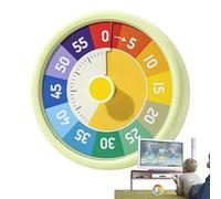 Xiixuuj Minuteur visuel arc-en-ciel pour enfants, horloge numérique de 60 minutes, compte à rebours d'alarme, horaire pour la gestion, l'école à la maison, la cuisine, l'entraînement, la salle de