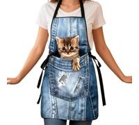 Xijobido Amusants Pour Femmes | Imperméable Nouveauté Garde-Vêtements Pour Chat | Tablier Adorable Et Amusant | Pour Cuisine Cuisson Grillade Barbecue Activité Pizza Pâtisserie Peinture Artiste