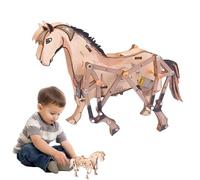 Xijobido Animaux en Briques de Construction,Jouets de Blocs de Construction pour Tout-Petits - Jouet À Assembler en Bois Forme Cheval, Décor De Bureau Garçons Filles