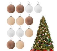 Xijobido Boule de Noël | 12 Pièces Suspension Velours Accrochable | Ornements Boule de Noël 6 cm pour Table Cheminée Jardin Balustrade Fenêtre Porche Allée Guirlande Arbre