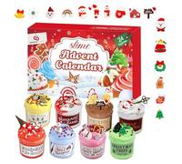Xijobido Calendrier de l Avent 24 Jours de Slime | Décoration Compteur à Rebours Slime Ornements | Artisanat Éducatif de Noël pour | Activité Familiale pour Maison et École