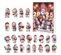 Xijobido Compte à Rebours de Noël,Décorations de Noël en Acrylique 2D | Pendentif Décoratif à Thème Bonhomme de Neige pour Adolescents Femmes Hommes Adultes