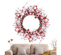 Xijobido Couronnes De Décoration De La Saint-Valentin pour Porte D'Entrée - Décoration Fête avec Cœurs Élément Décoratif - Couronne Artificielle Printemps 40 cm | pour Mariage, Réunion Familiale et