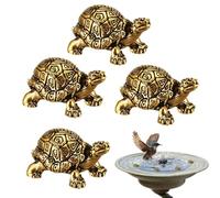 Xijobido Disques De Purification pour Le Bassin D Oiseaux - 4 Pièces en Forme De Tortue - Disque en Cuivre pour Le Bassin D Oiseaux | pour Fontaine Jardin Aquatique Extérieur Nettoyage Hivernal