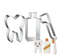 Xijobido Emporte-pièce à gâteau en acier inoxydable | Moule à dents en acier inoxydable - Moules à anneaux pour la cuisson - Pour gâteau, dessert, famille, amis, collègues, maison, cuisine, intérieur