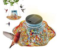 Xijobido Mangeoire à colibres, mangeoires à oiseaux sauvages à énergie solaire, fournitures d'alimentation étanches pour bain d'oiseaux, décoration de jardin, décoration de pelouse pour homme et femme