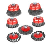 Xijobido : Meule à Fil pour Meuleuse d'Angle - Jeu De 7 Brosses Métalliques Robustes | Pour Meulage Polissage Soudage Travail du Bois Accessoire