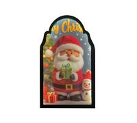 Xijobido Miroir à Hologramme du Père Noël | Projection Lumineuse Festive Santa Claus Holographique | Ornement Novelty LED pour Fête de Noël Maison Mur Chambre Adulte