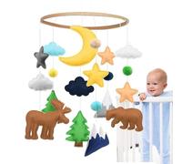 Xijobido Mobile pour berceau - Décor de pépinière sur le thème des animaux de la forêt Jouet sucette - Cloche de lit en bois doux pour chambre d'enfant, salon, hôpital et chambre à coucher