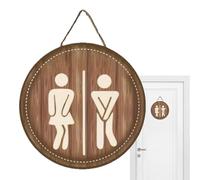 Xijobido Panneau Pour Porte De Toilettes,Signalétique Toilettes Business Bois Décoration Salle De Bain - Décor Amusant pour Maison d'Hôtes Femmes Ferme Club Restaurant Bureau École Salle de Classe