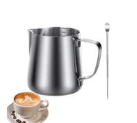Xijobido Pichet À Mousseur De Lait, Pitchers à Lait en Acier Inoxydable avec Stylo de Décoration, 350ml Accessoire Café Pour Latte Art Cappuccino, Pour Établissements & Maison