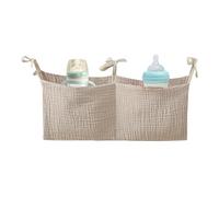 Xijobido Sac de Rangement de Chevet pour bébé,Sac de Rangement pour Chevet de bébé,Organisateur de Berceau Portable, Sac de Chevet pour Chambre d'enfant - Sac de Rangement en Coton avec 2 Poches,