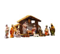 Xijobido Scène De Nativité Noël 3.5cm Hauteur,Statue De La Sainte Famille - Figurines Religieuses en Résine Ornements Artisanaux pour Église Famille Intérieur Extérieur Table Jardin