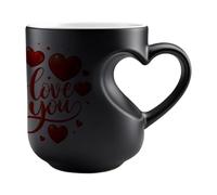 Xijobido Tasses à Café à Chaleur Variable - 325 ml Cœur en Céramique | Tasses café et mugs originaux couleur changeante,pour Anniversaire Mariage Maison Bureau Café Thé Lait Jus