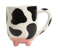 Xijobido Tasses à Café pour Femme - Tasse à Lait avec Impression de Vache - Mug en Céramique à Grande Ouverture de 430ml Résistant aux Hautes Températures pour la Maison, la Cuisine, le Bureau et la
