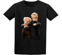 XIKANGGMEI The Grumpy Old Men Funny Retro Man Statler and Waldorf Graphic Top Printed Shirt Short Sleeveens T Shirt Black