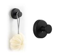 Xikangshun Crochets à ventouse pour salle de bain, en acier inoxydable 304, étanche, sans trou nécessaire, pour couronnes sur verre (noir, 1)