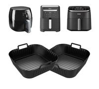 XIKAYA 2x Moules Silicone Réutilisables pour Friteuse sans Huile (21cm) - Compatible Philips/Tefal/COSORI (5-6.2L) | Plat Cuisson XL, Résistant 230°C, Éco Alternative Papier Cuisson