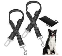 XIKAYA Ceinture Chien Voiture,Laisse Chien,Ceinture securite,Lot de 2 Ceintures de Voiture réglables,pour Toutes Les Races et Types de véhicules (50 à 88 cm)