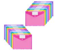 XIKAYA Document Wallet A4 Filing,Lot de 20 dossiers A4 avec, à 11 trous et poche d'étiquette,Classeur imperméable pour l'organisation de documents (coloré)