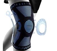 XIKAYA Genouillère Sport Pro Homme Femme Gel Rotulien Stabilisateurs Latéraux Arthrose Déchirures Ménisque Ligamentaire Genou Taille XL Bleu