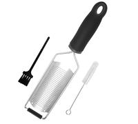 XIKAYA Grattoir à parmesan, râpe à fromage, zesteur de citron, gingembre et plus, lame en acier inoxydable, passe au lave-vaisselle, avec protection et brosse de nettoyage