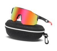 XIKAYA Lunette velo homme - Lunette VTT - Protection UV400 - Sunglasses - Pour le cyclisme, la moto, la course, le ski, le baseball, l'alpinisme, la pêche, etc (rose)