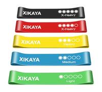 XIKAYA Musculation élastique,Bande de Resistance Musculation,Bande de Gymnastique pour Le développement Musculaire,Le Yoga(Paquet de 5)