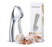 XIKAYA Presse ail premium, Ecrase ail robuste et durable, Coupe ail facile à nettoyer, Ail, Gingembre, Pommes de terre, Petits morceaux d'ingrédients hachés(Pas besoin d'éplucher, miroir, rembourré)