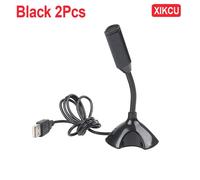 Xikcu Microphone Réglable Professionnel De Haute Qualité Pour Ordinateur Portable Et Ordinateur Studio Chant Jeu Streaming Mikrofon Support Micro.Black 2Pcs.