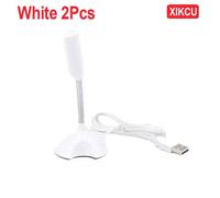 Xikcu Microphone Réglable Professionnel De Haute Qualité Pour Ordinateur Portable Et Ordinateur Studio Chant Jeu Streaming Mikrofon Support Micro.White 2Pcs.