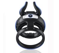XIKDJ Anneau De Verrouillage De Sperme À Double Anneau avec 10 Modes De Vibration, Stimulateur Clitoridien Masseur Portable, s'adapte À Différentes Tailles De Pénis
