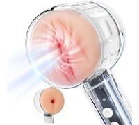 XIKDJ Coupe De Masturbation Électrique À Double Tête, 3 Modes 7 Fréquences, Masturbateur De Poche pour Pénis Vagin pour Hommes avec Anus Vagin Réaliste 3D, Jouets Sexuels pour Adultes