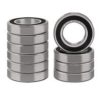 XiKe 10 Pièces 6005-2RS Roulements à billes 25x47x12mm Acier chromé et Double joint en caoutchouc et Pré-lubrifié, 6005RS Roulements à billes à gorge profonde.