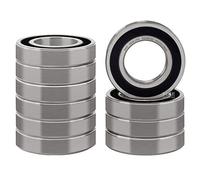 XiKe 10 Pièces 6208-2RS Roulements à billes 40x80x18mm Acier chromé et Double joint en caoutchouc et Pré-lubrifié, 6208RS Roulements à billes à gorge profonde.