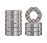 XiKe 10 Pièces 6900ZZ Roulement à billes 10x22x6mm Acier au Chrome et Pré-lubrifiés, 6900-2Z Roulements à billes à gorge profonde avec Double joint métallique.