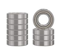 XiKe 10 Pièces 6902ZZ Roulement à billes 15x28x7mm Acier au Chrome et Pré-lubrifiés, 6902-2Z Roulements à billes à gorge profonde avec Double joint métallique.