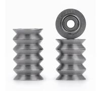 XiKe 10 pièces V623ZZ Roulements à billes à gorge en V fermés 3x12x4mm, rainure L3xD1.3mm, acier chromé et pré-lubrifiés, pour DIY, impression 3D, portes, fenêtres, rails etc.