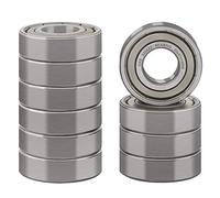 XiKe 10x 6204ZZ Roulements à billes 20x47x14mm, Acier 100Cr6 - Prélubrifié - Double joint métallique, 6204-2Z Roulements à billes à gorge profonde.