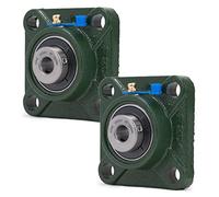 XiKe 2 Pcs UCF201 Alésage 12mm Roulements carrés à palier lisse montés sur flasque, Coquille intégrale en fonte et roulements auto-alignants en acier chromé.