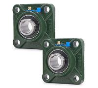 XiKe 2 Pcs UCF205 Alésage 25mm Roulements carrés à palier lisse montés sur flasque, Coquille intégrale en fonte et roulements auto-alignants en acier chromé.