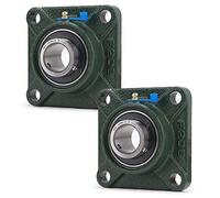 XiKe 2 Pcs UCF206-18 Alésage 1-1/8" Roulements carrés à palier lisse montés sur flasque, Coquille intégrale en fonte et roulements auto-alignants en acier chromé.