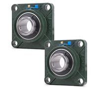 XiKe 2 Pcs UCF207 Alésage 35mm Roulements carrés à palier lisse montés sur flasque, Coquille intégrale en fonte et roulements auto-alignants en acier chromé.