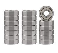 XiKe 20 Pièces 608 ZZ Roulements à billes 8x22x7mm Scellés en métal 608Z Acier chromé Roulements rigides à billes