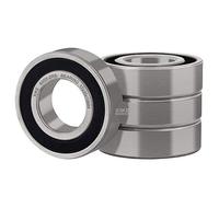 XiKe 4 Pièces 6003-2RS Roulements à billes 17x35x10mm, Acier chromé et Joints en caoutchouc, Pré-lubrifiés, 6003RS Roulement à billes à gorge profonde avec joint.