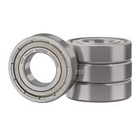 XiKe 4 Pièces 6003ZZ Roulements à billes 17x35x10mm, Acier chromé et Doubles joints métalliques, Pré-lubrifiés, 6003-2Z Roulement à billes à gorge profonde avec joint.