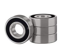 XiKe 4 Pièces 6204-2RS Roulement à billes 20x47x14mm, Pré-lubrifié｜Acier au chrome｜Double joint en caoutchouc｜6204RS Roulements à billes à gorge profonde, Pack de 4.